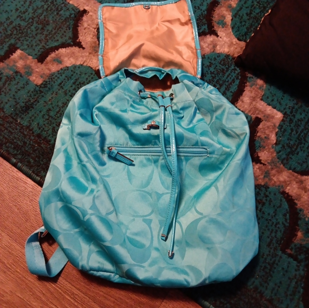 Coach Blue Backpack - Picture 6 of 8